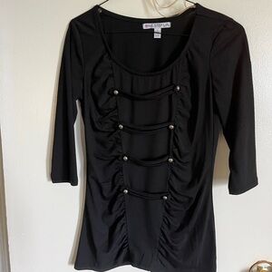 One Step Ahead Black Blouse Elegant and Versatile